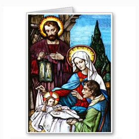 Stained Glass Holy Family Scene