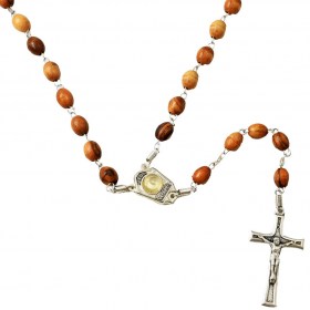 Olive Wood Rosary with Holy Water