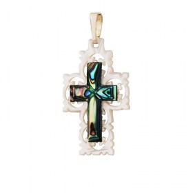 Mother of Pearl & Abalone Cross Charm