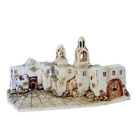 Medium Nativity Church Model in Ceramic