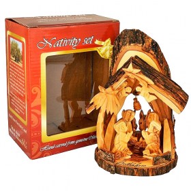 Natural Bark Nativity Scene