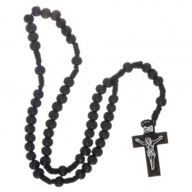 Wood Rosary Black Beads