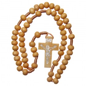 Wood Rosary Round Yellow Beads